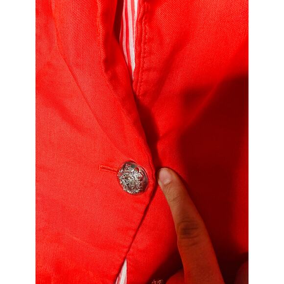 VERONICA BEARD Red Lined Single Button Blazer Coat Size 0 - Picture 6 of 8
